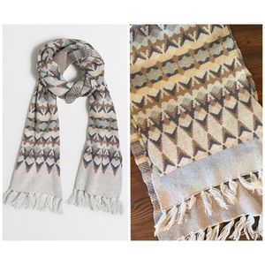 J. CREW Striped Fair Isle Scarf, Like New